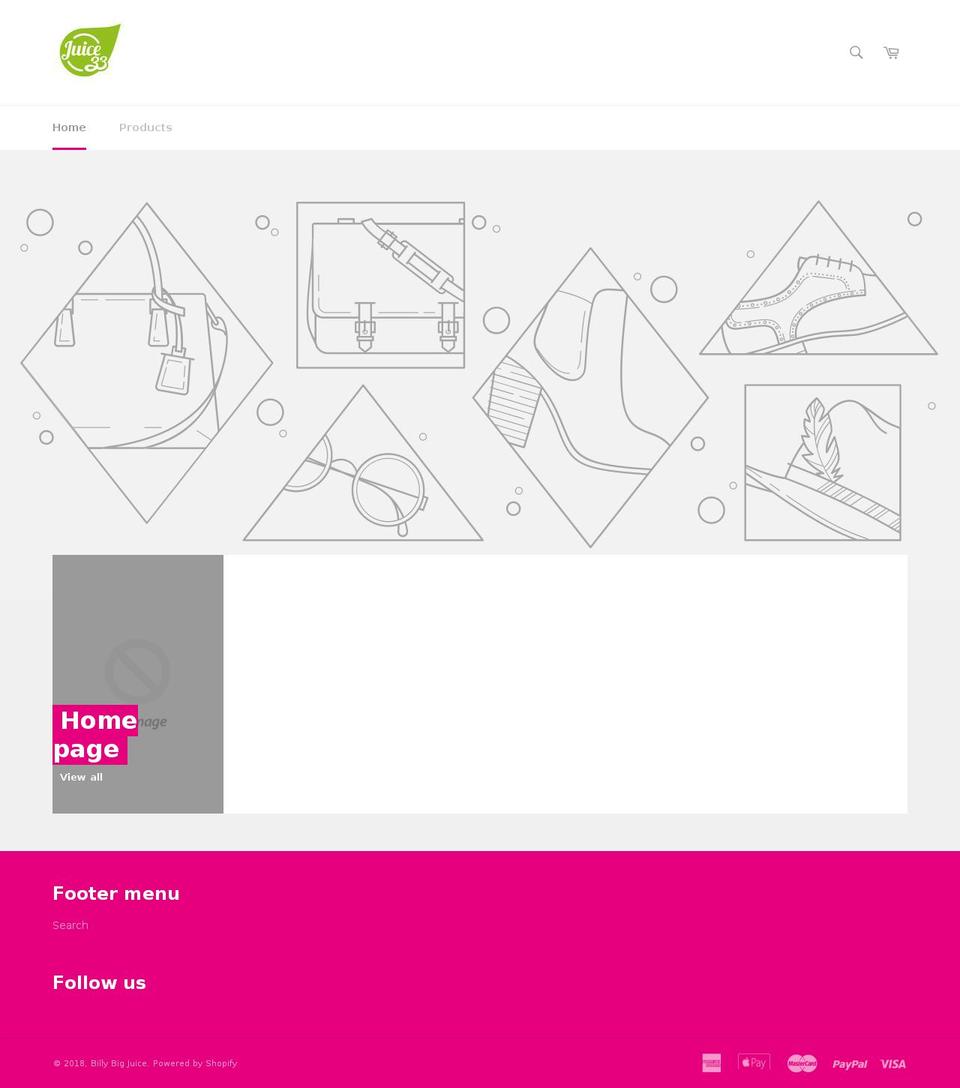 billybigjuice.com — Shopify storefront screenshot