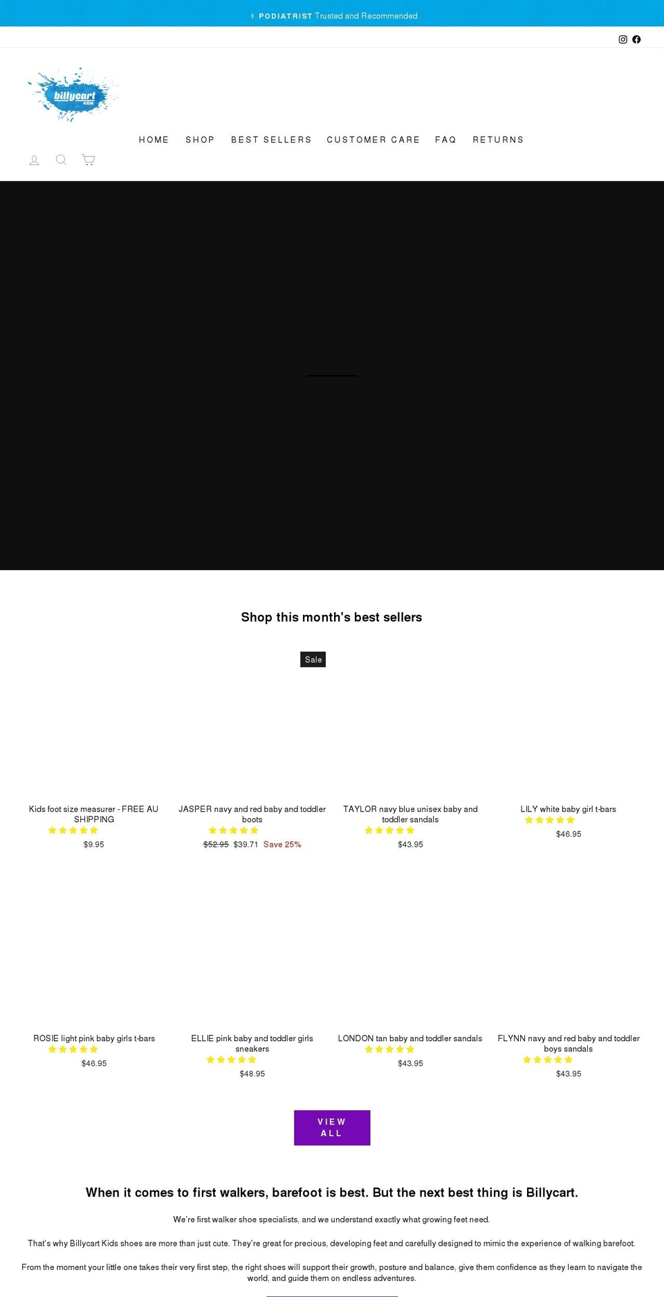 billycartkids.com.au shopify website screenshot