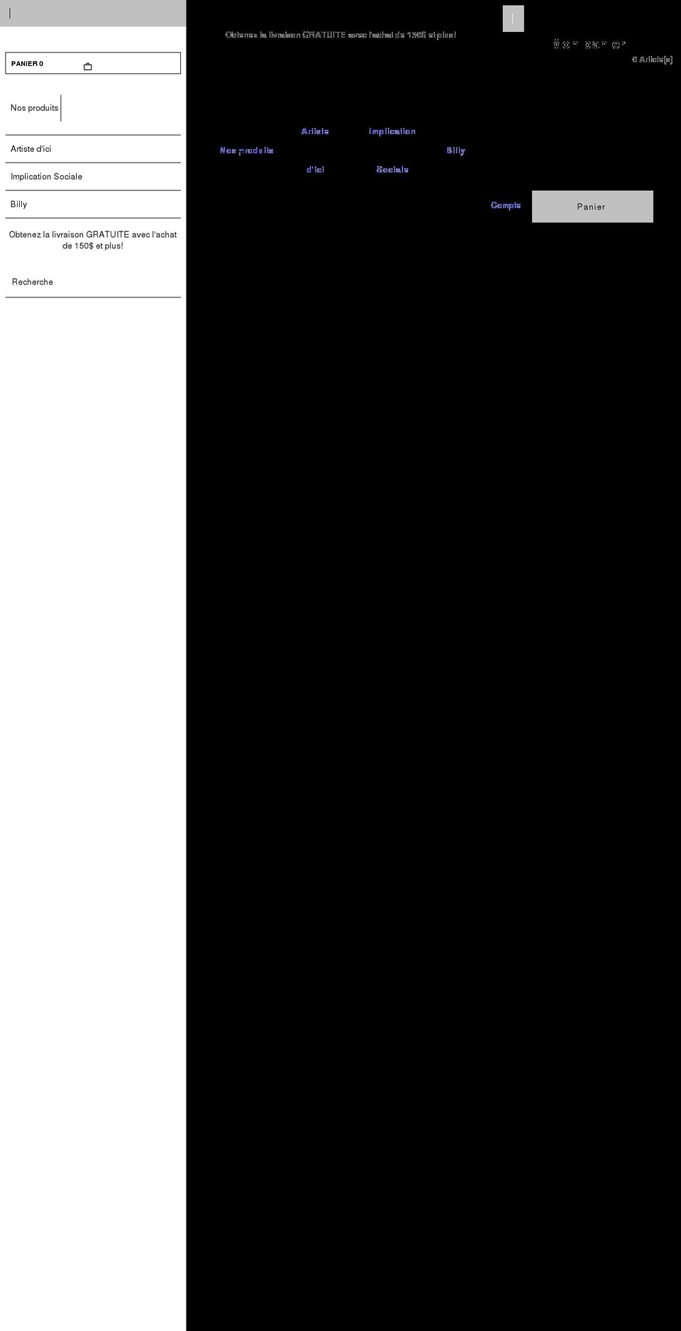 billyclothing.com shopify website screenshot