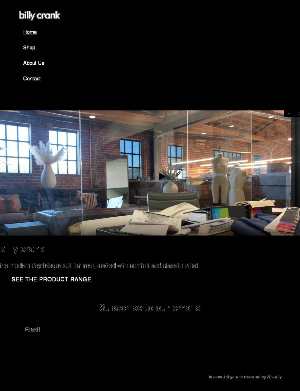billycrank.com shopify website screenshot