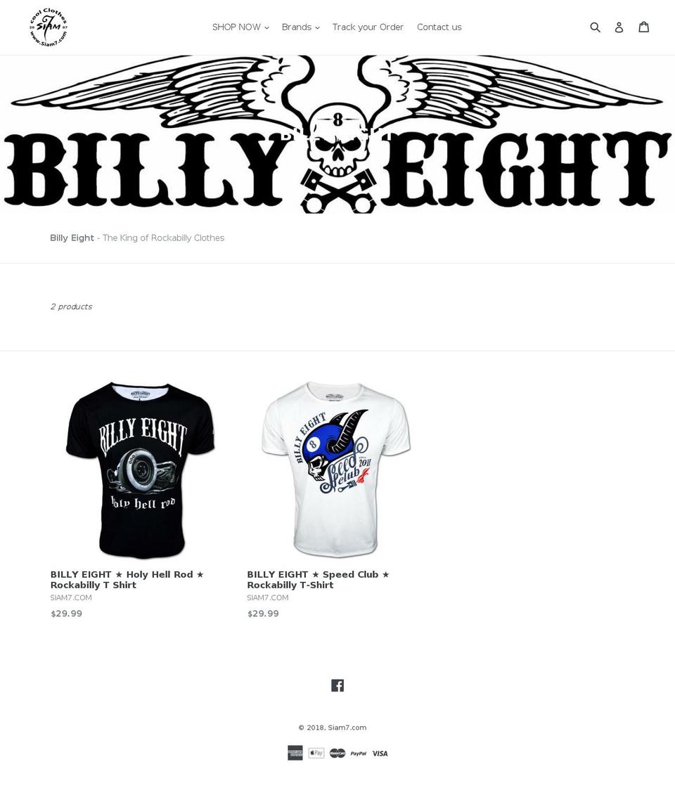 Siam7 Theme Shopify theme site example billyeight.de