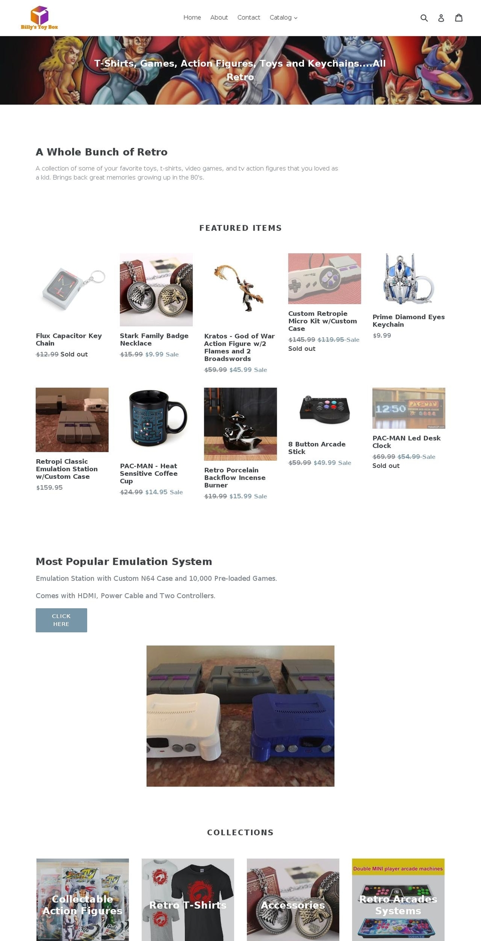 billys-toybox.com shopify website screenshot