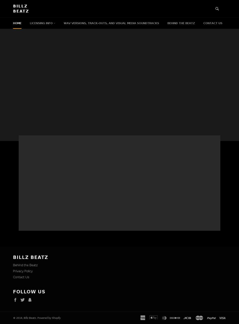 billzbeatz.com shopify website screenshot