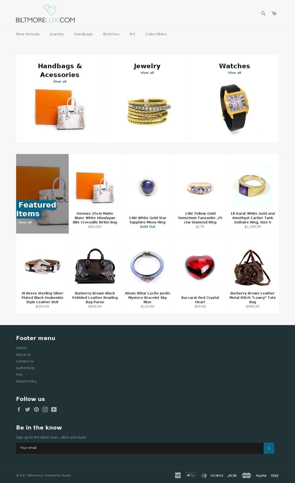 biltmoreluxe.com shopify website screenshot