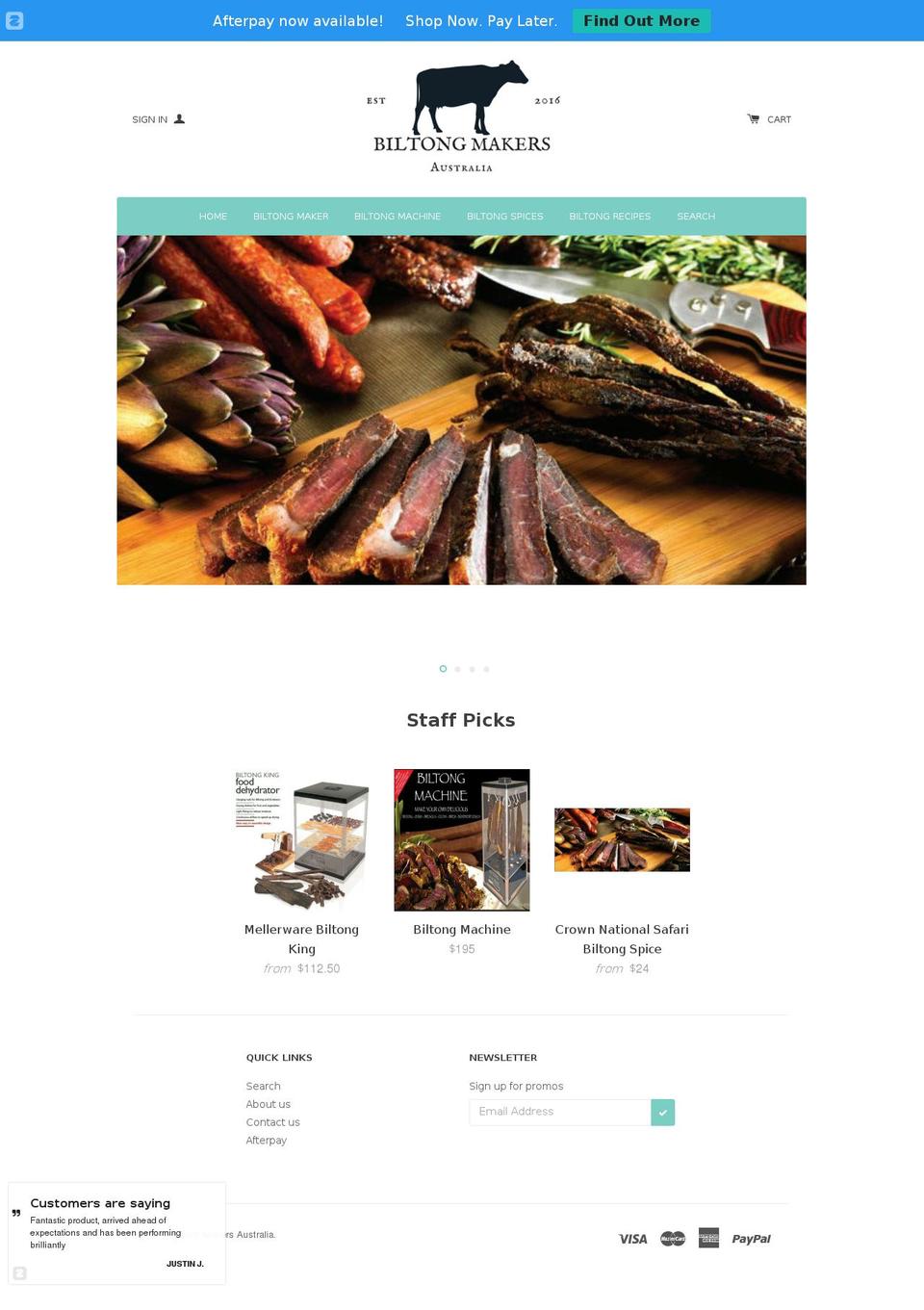 biltongmaker.com.au shopify website screenshot