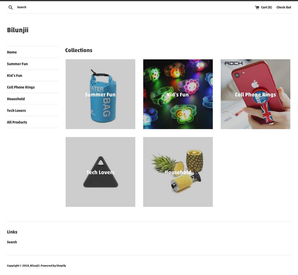 bilunjii.com — Shopify storefront screenshot