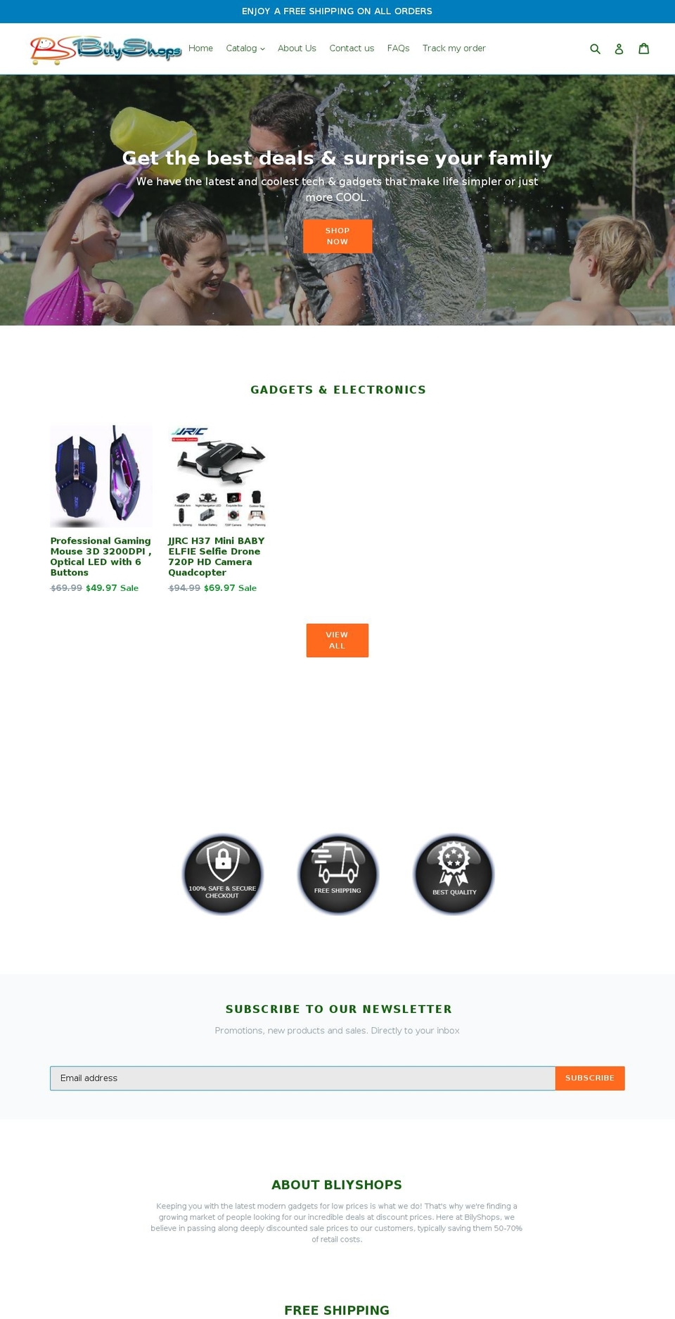 bilyshops.com — Shopify storefront screenshot