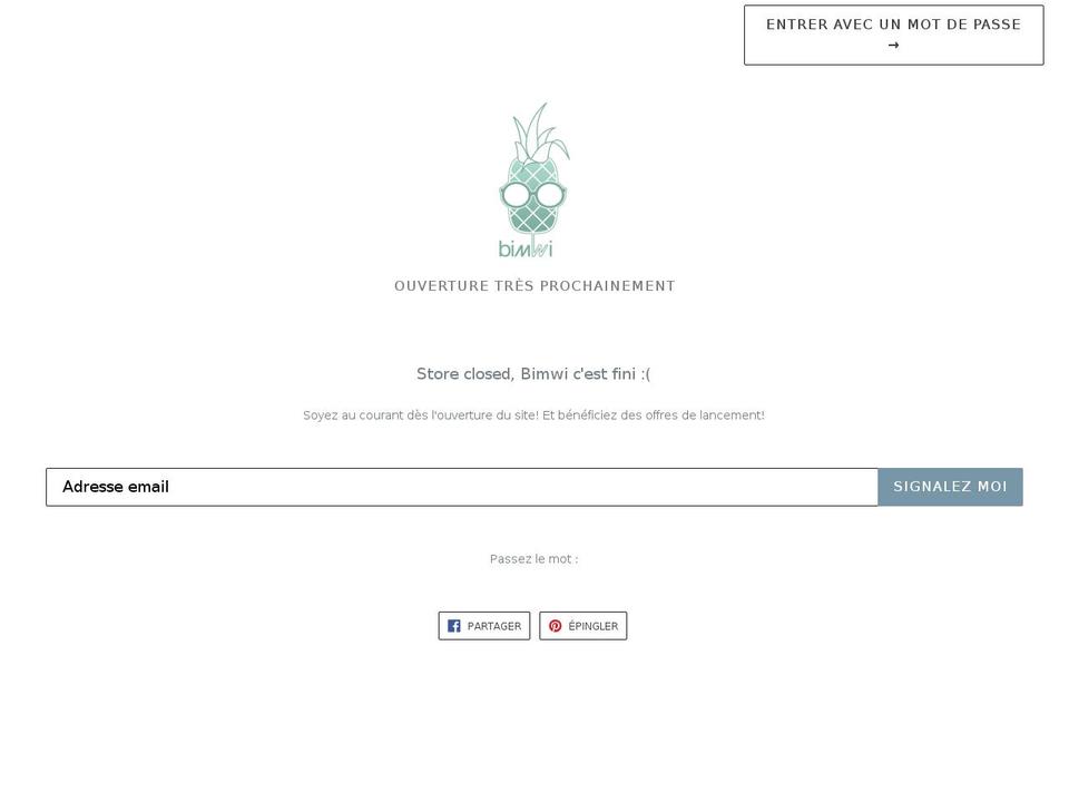 bimwi.com — Shopify storefront screenshot