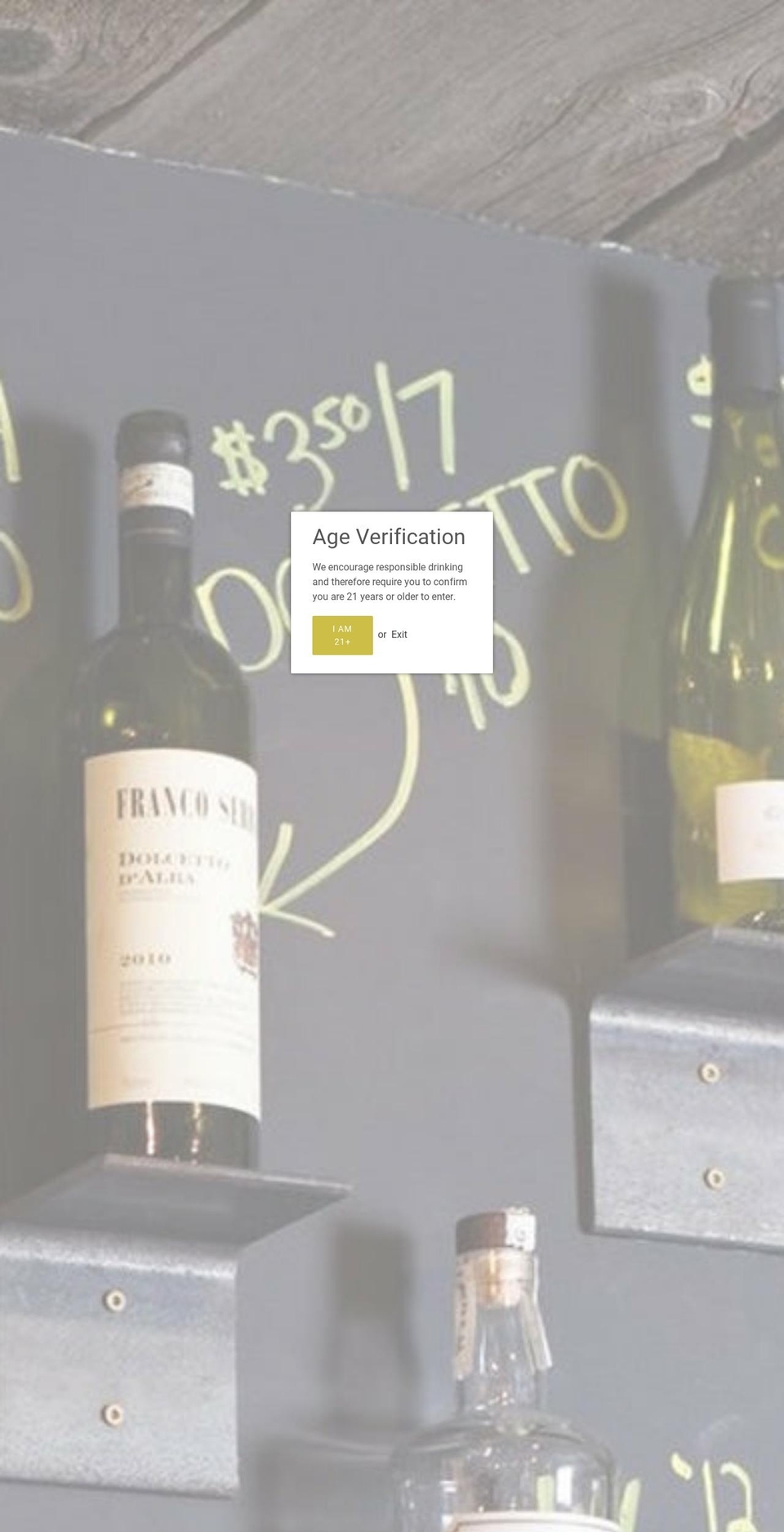 bin-22-wine.myshopify.com shopify website screenshot