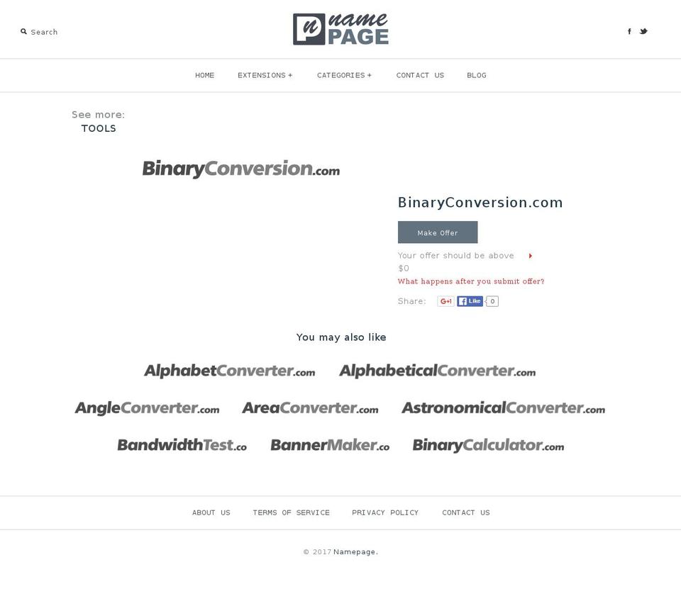 binaryconversion.com shopify website screenshot