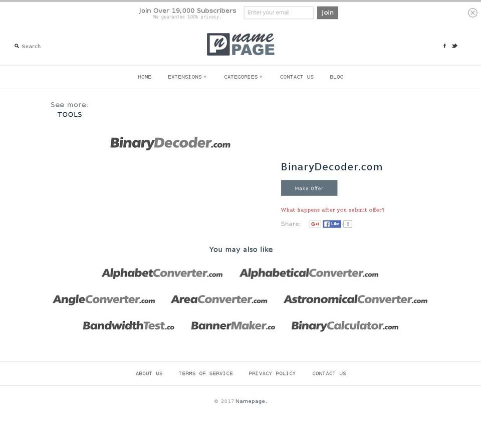 binarydecoder.com shopify website screenshot