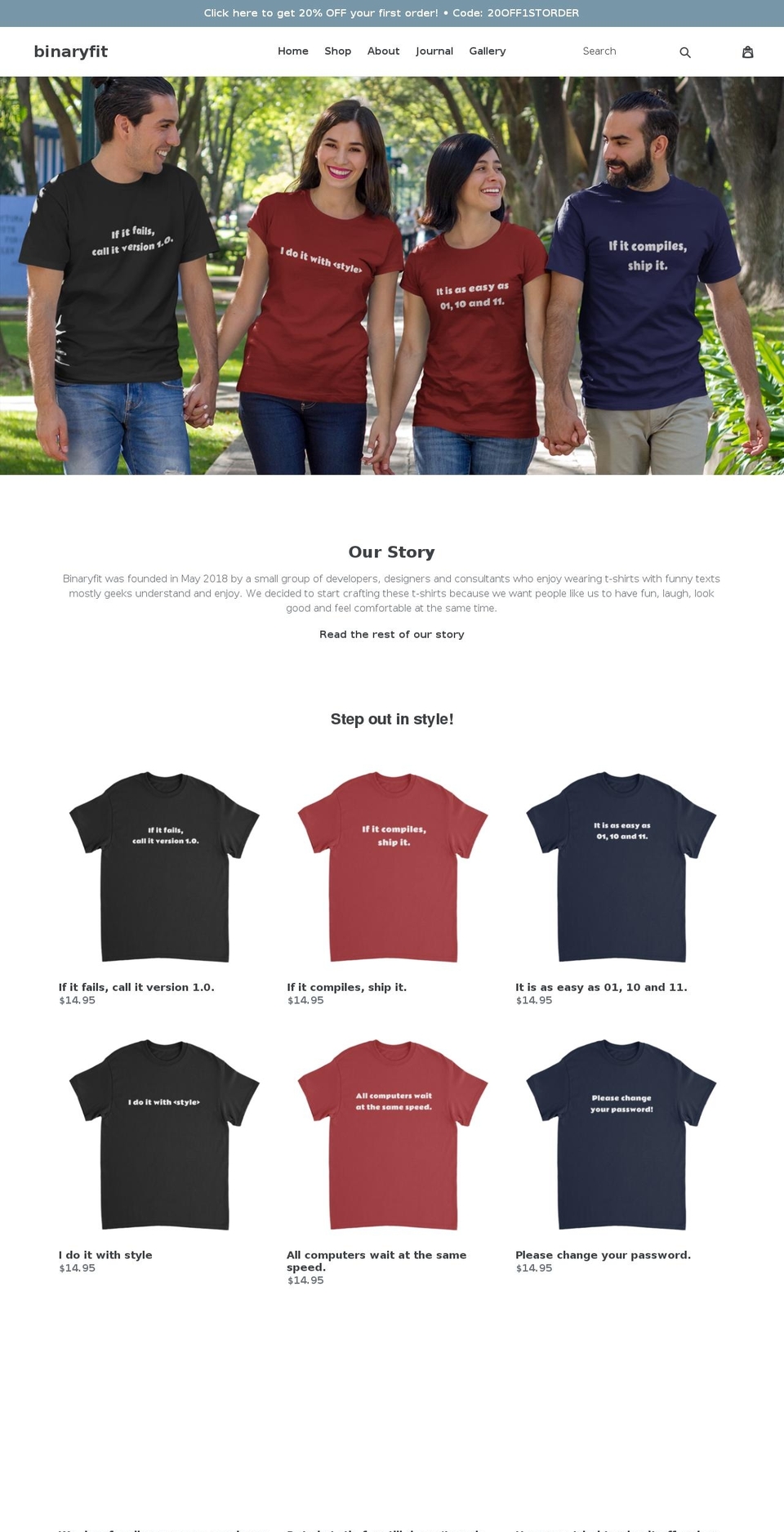 binaryfit.com — Shopify storefront screenshot