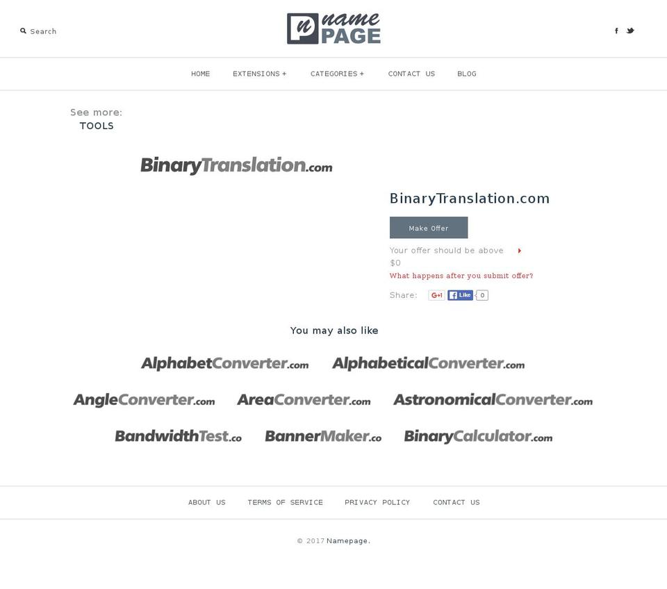 binarytranslation.com shopify website screenshot