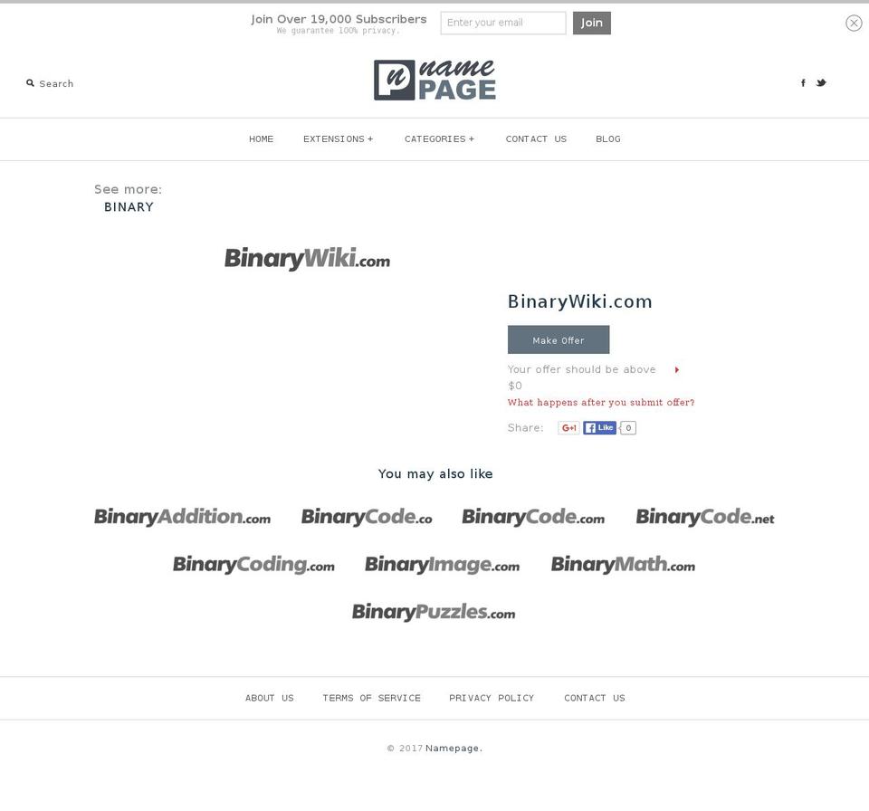 binarywiki.com shopify website screenshot