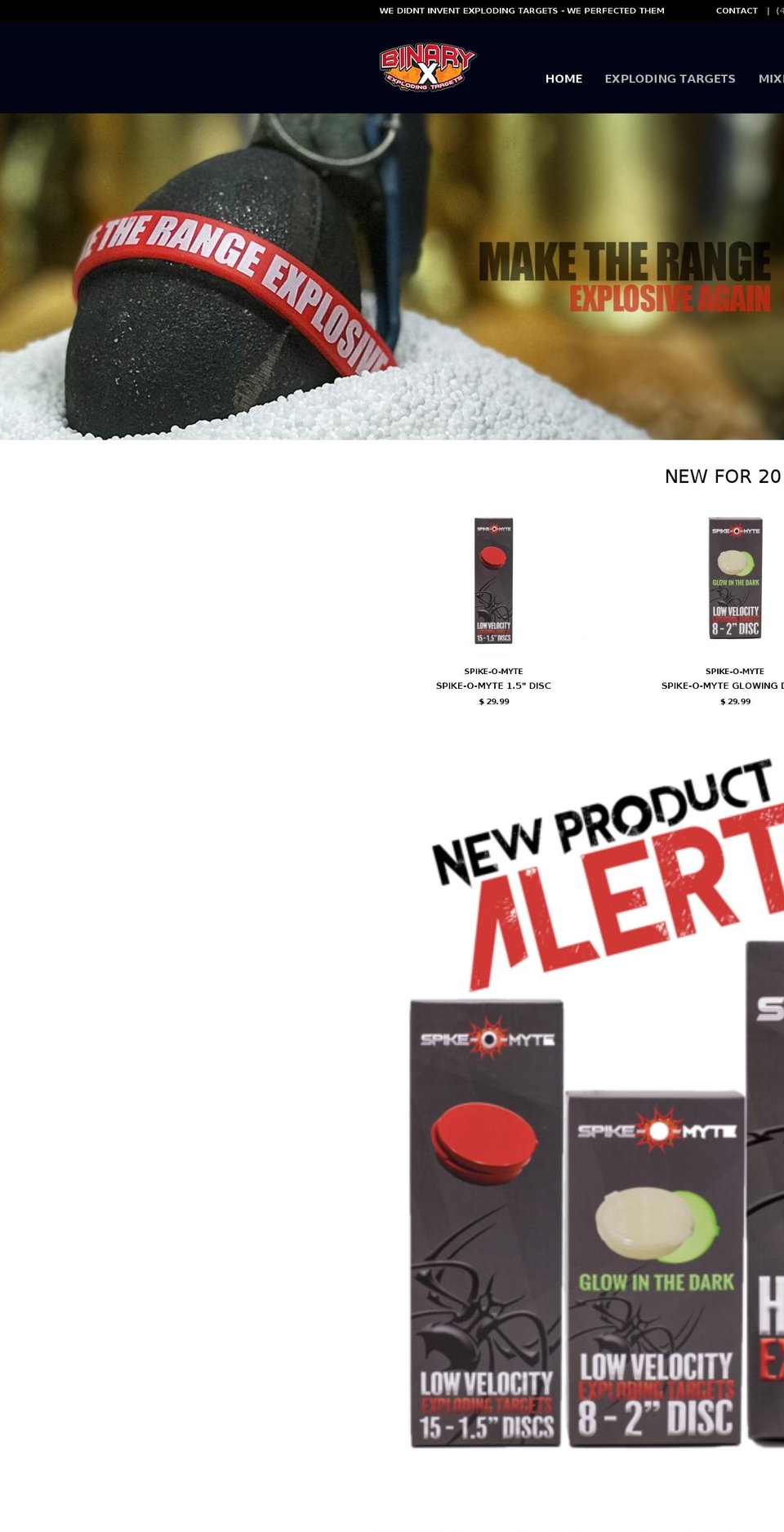 binaryxtargets.com — Shopify storefront screenshot