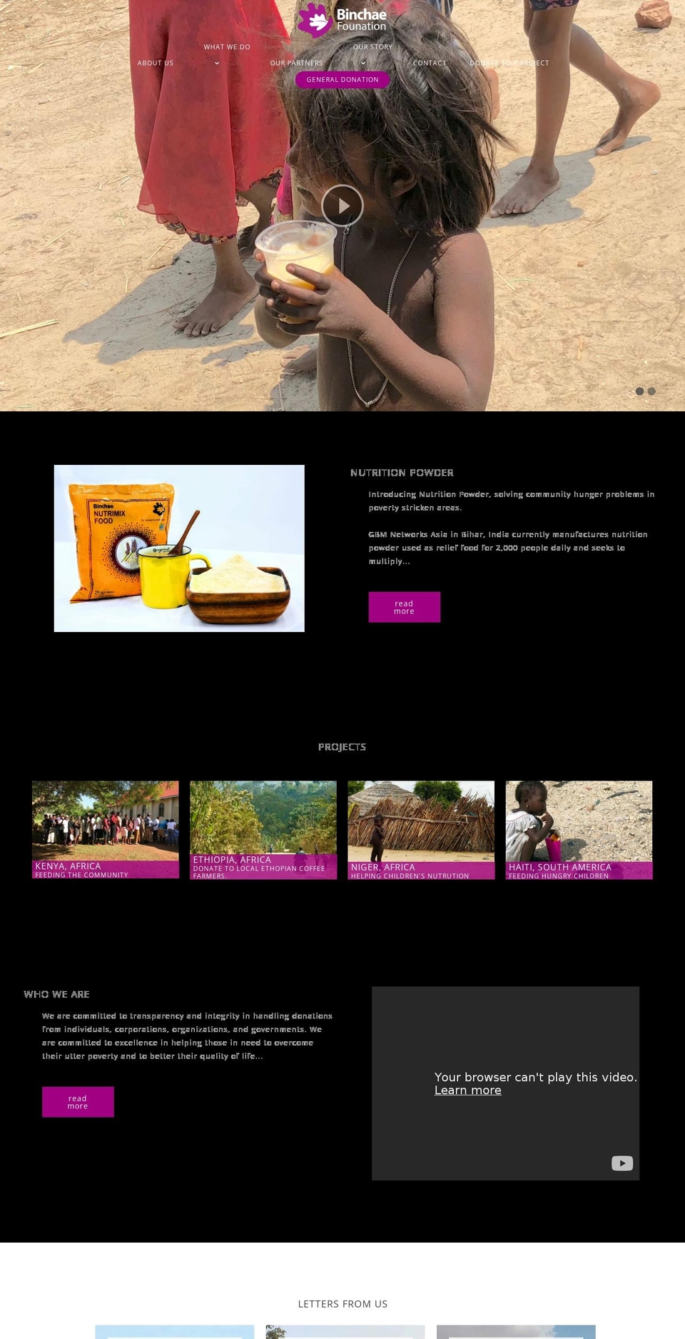 binchaeusa.org shopify website screenshot