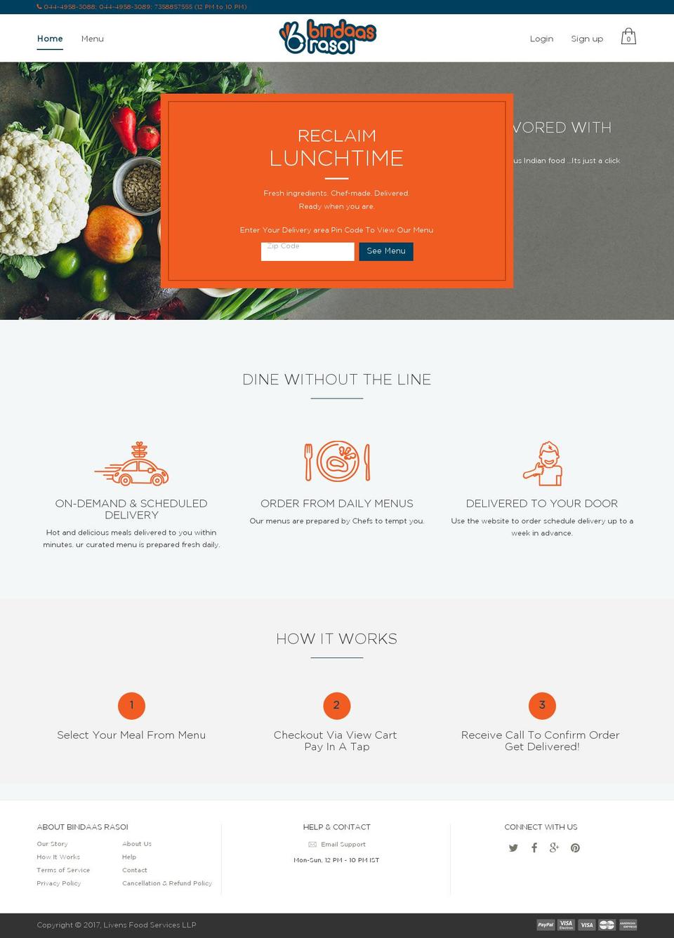 bindaasrasoi.com shopify website screenshot