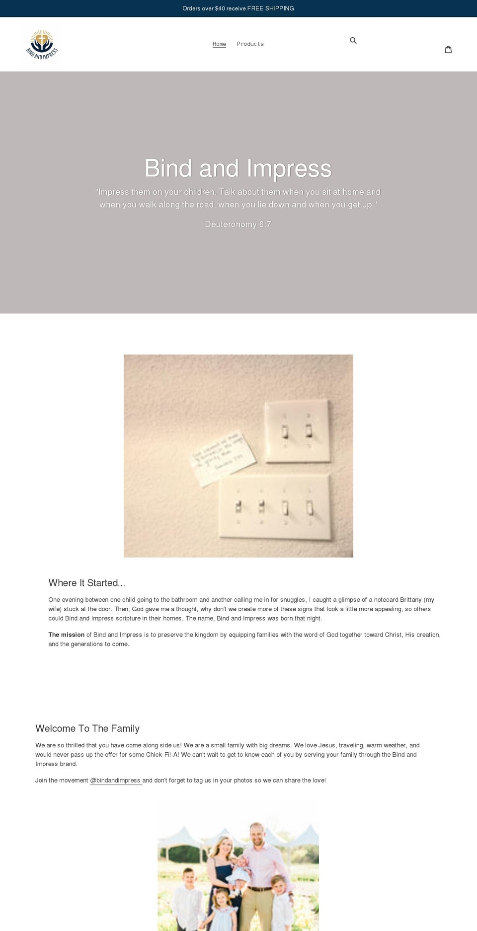 bindandimpress.com shopify website screenshot