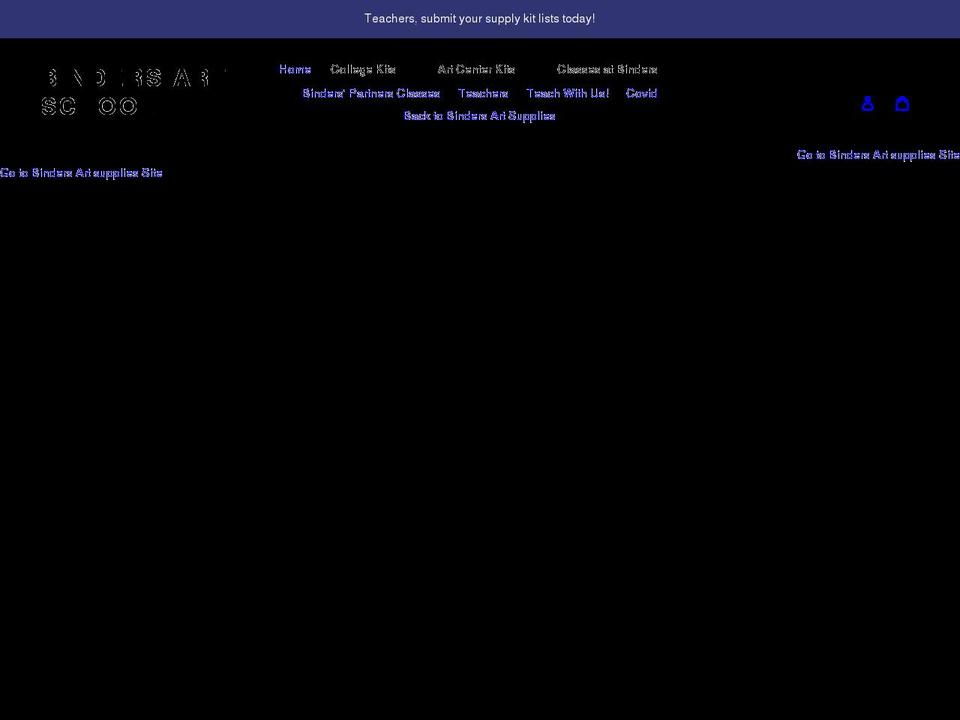 bindersartschool.com shopify website screenshot
