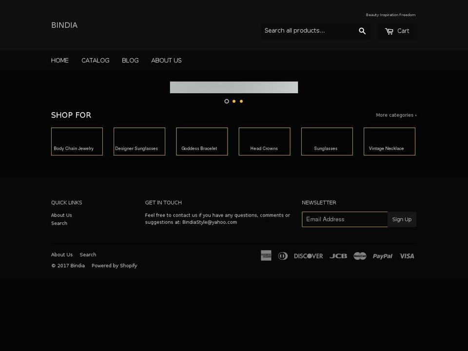 bindia.org shopify website screenshot