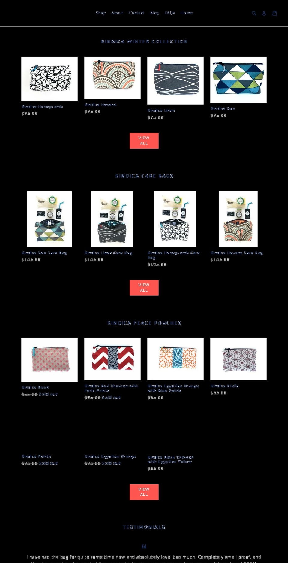 bindica.com — Shopify storefront screenshot