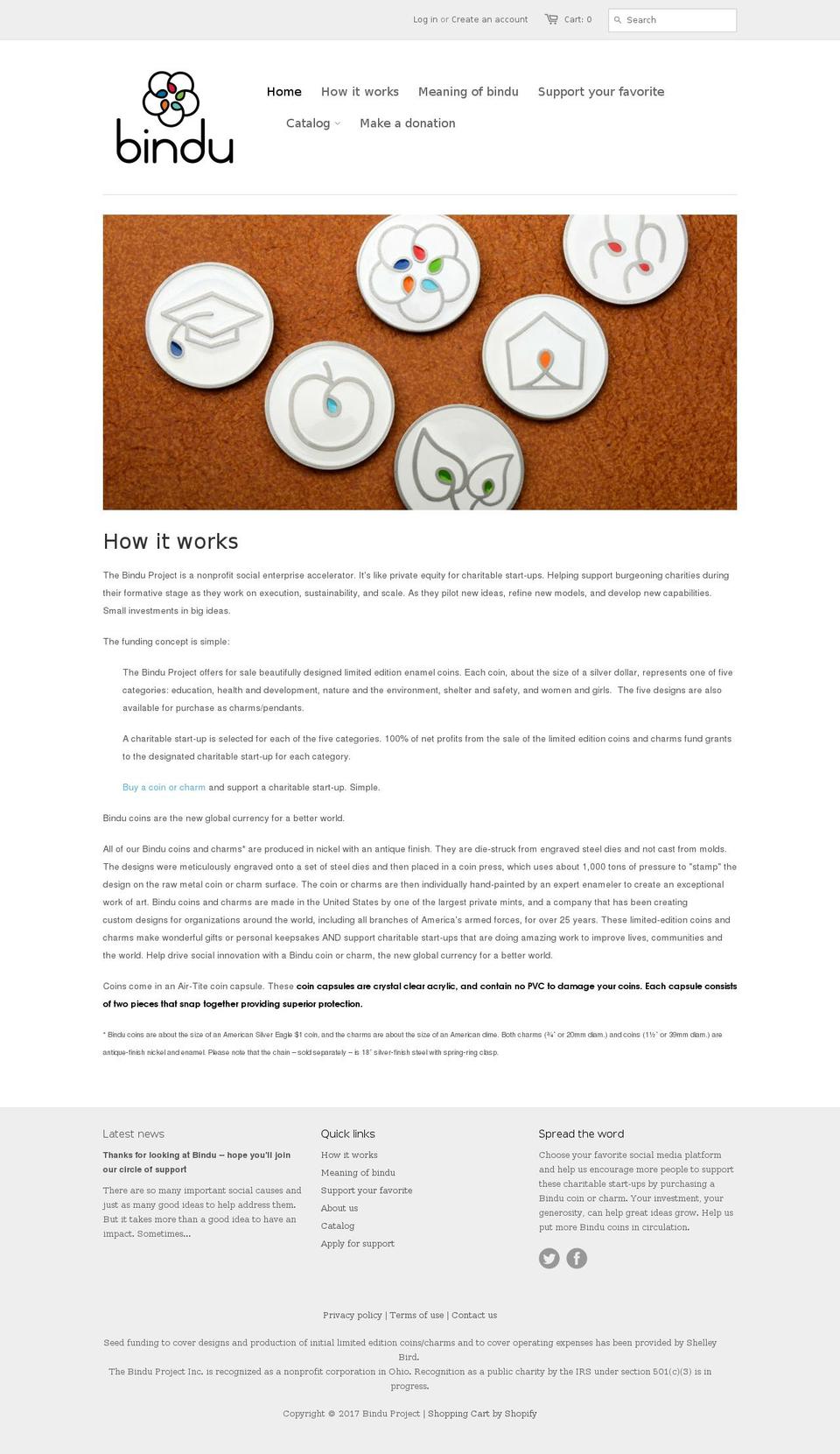 binduproject.org shopify website screenshot