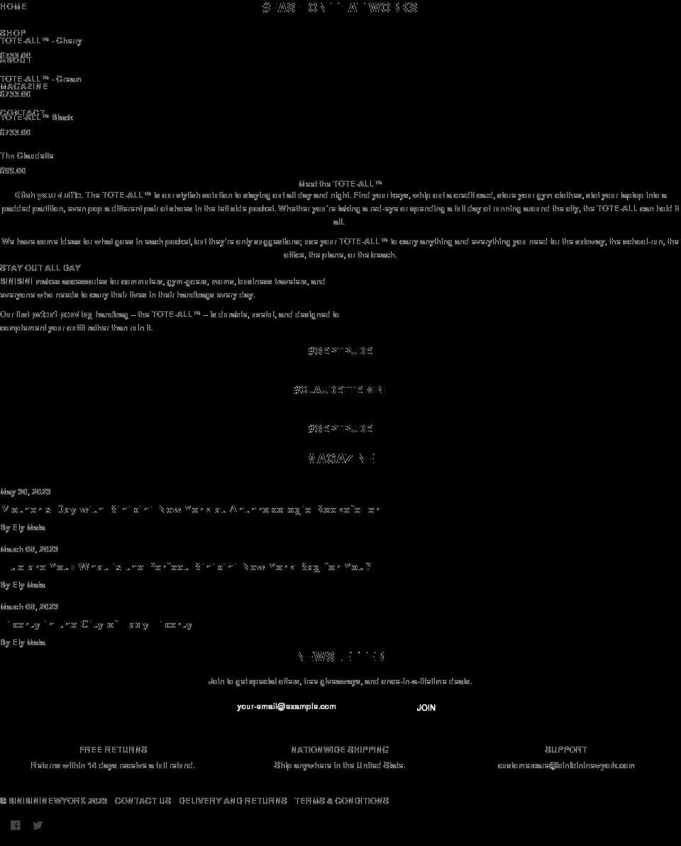 binibininewyork.com shopify website screenshot