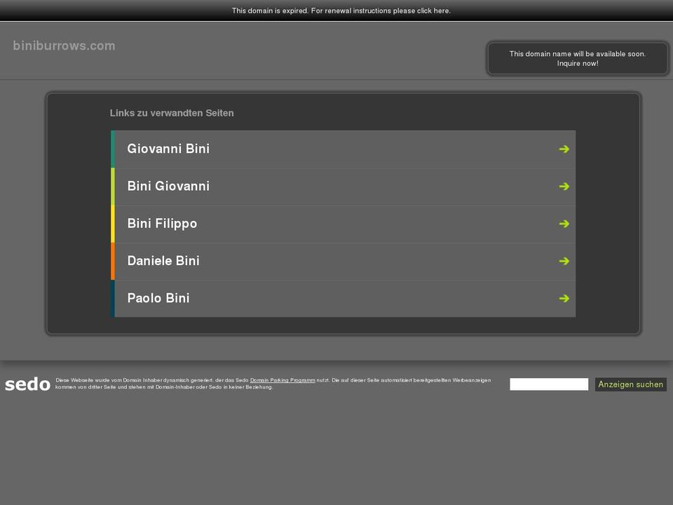 biniburrows.com — Shopify storefront screenshot
