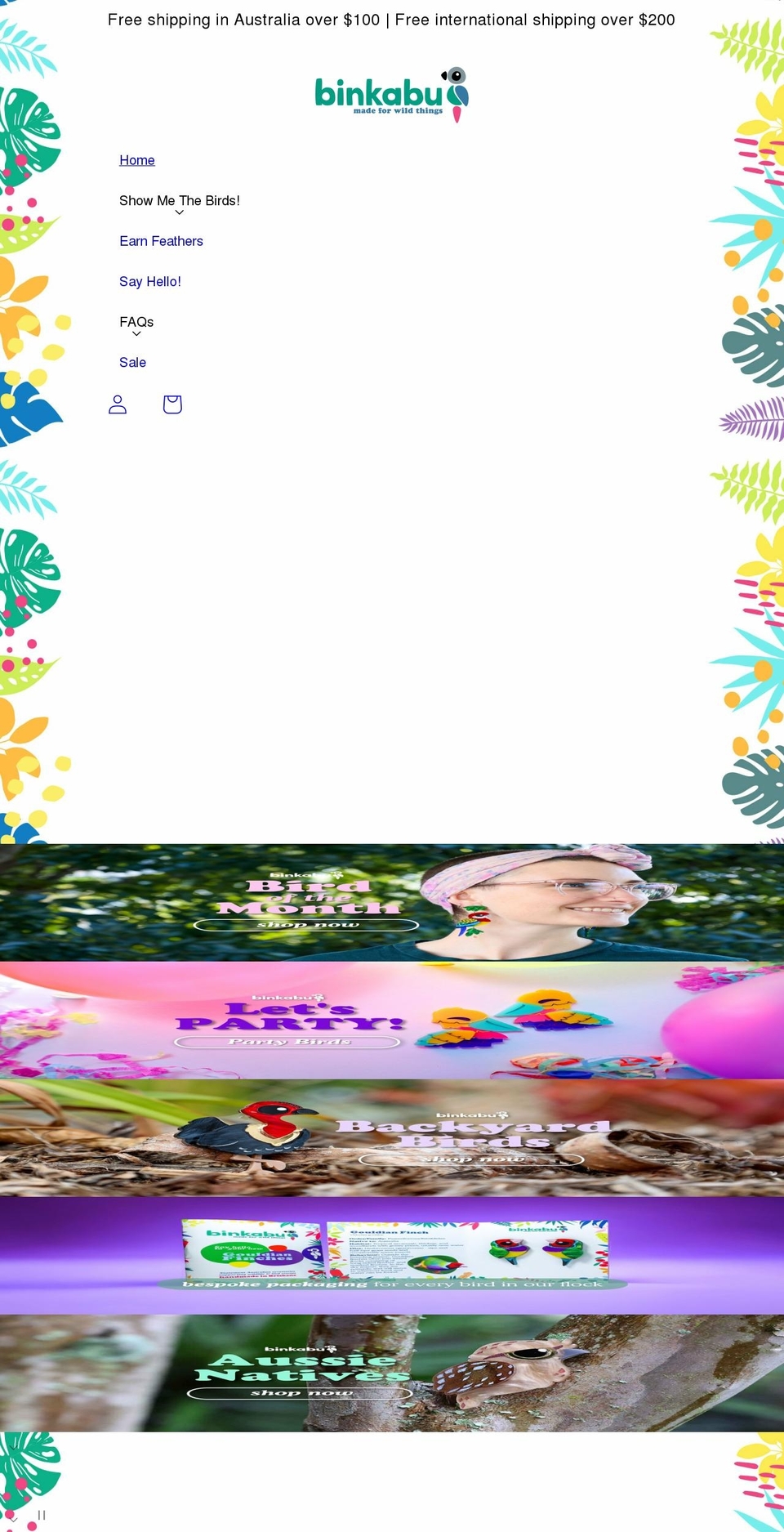 binkabu.com.au shopify website screenshot