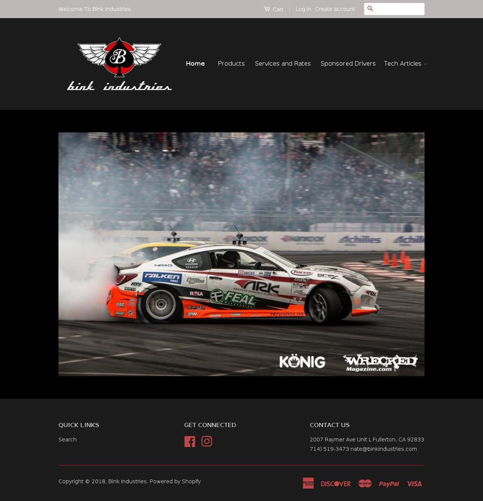 binkindustries.com — Shopify storefront screenshot