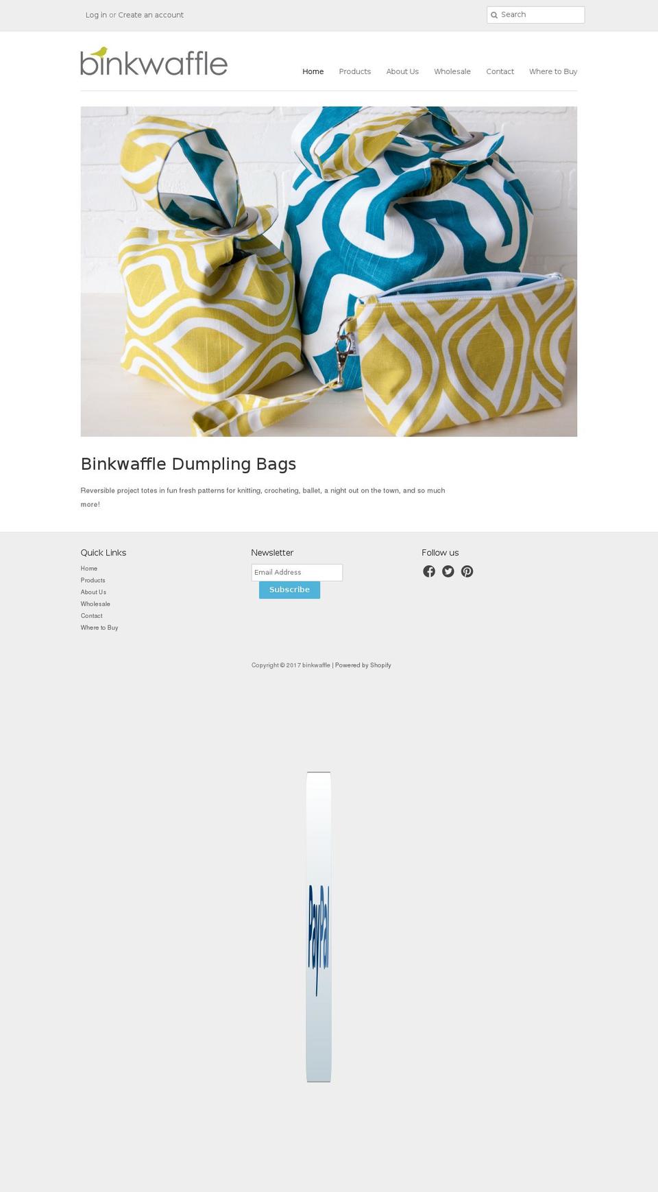 binkwaffle.com shopify website screenshot