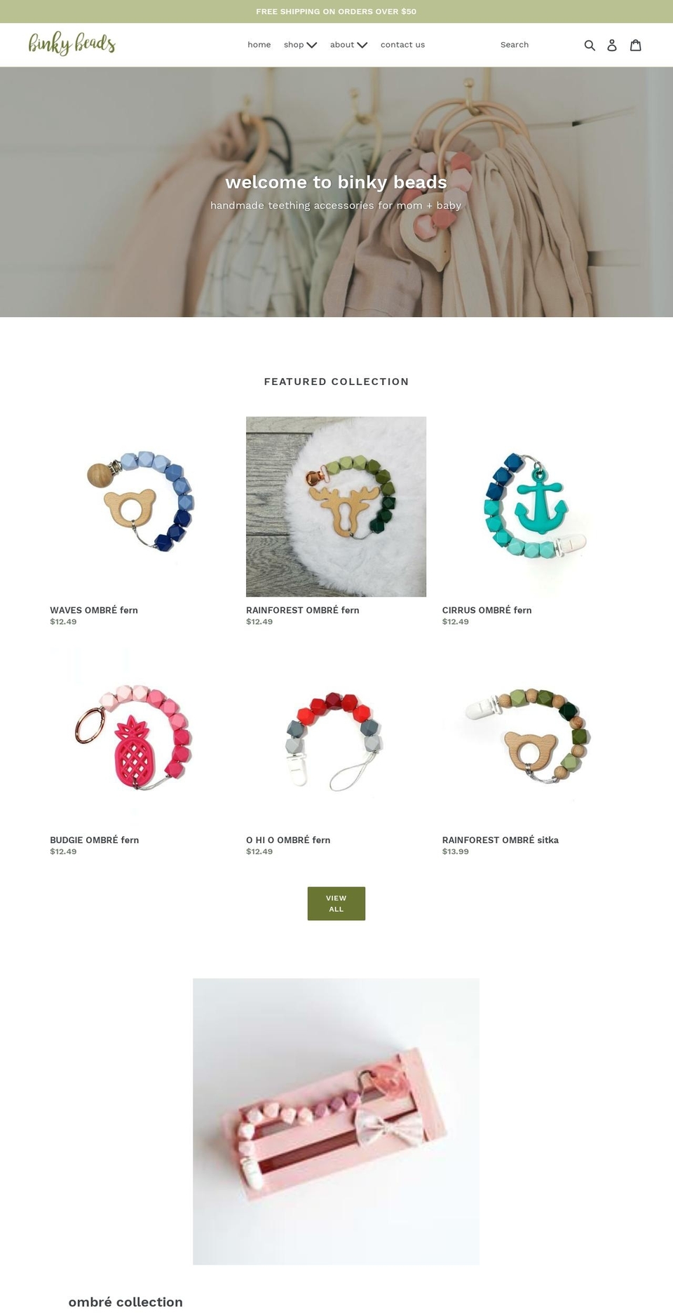 binkybeads.com — Shopify storefront screenshot
