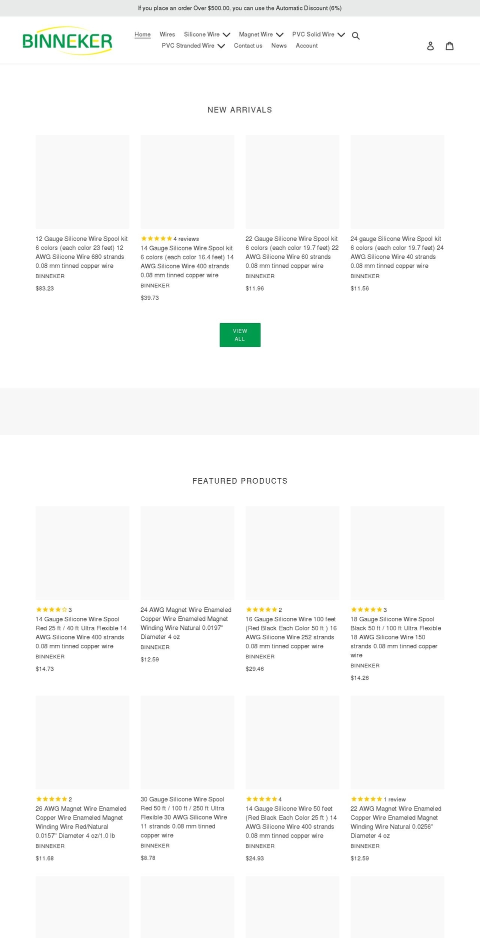 binneker.com shopify website screenshot