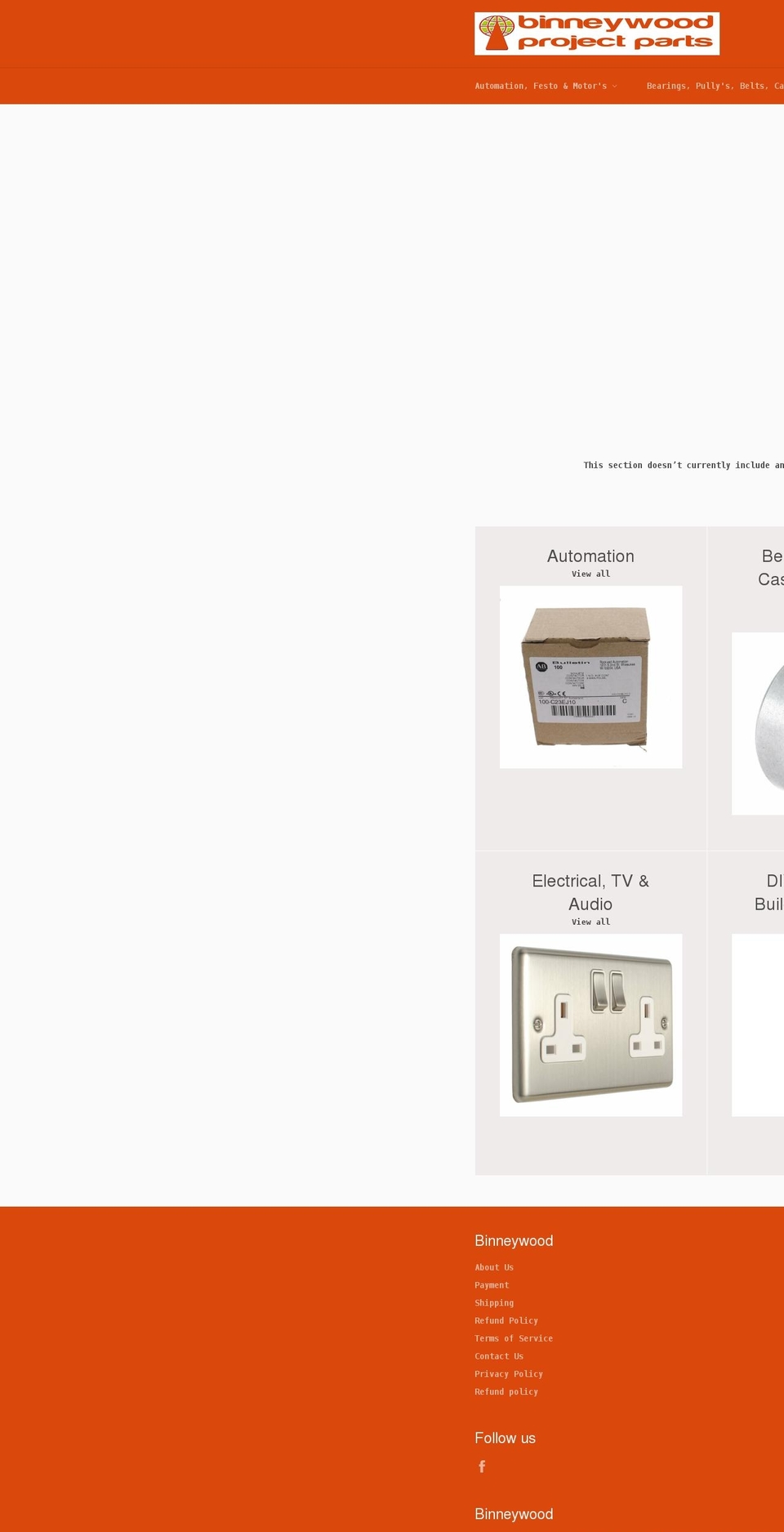 binneywood.com shopify website screenshot