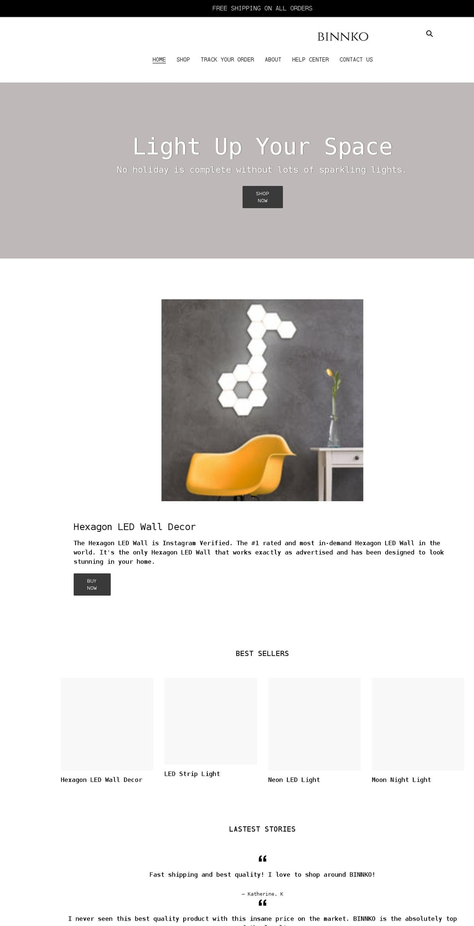 binnko.com shopify website screenshot