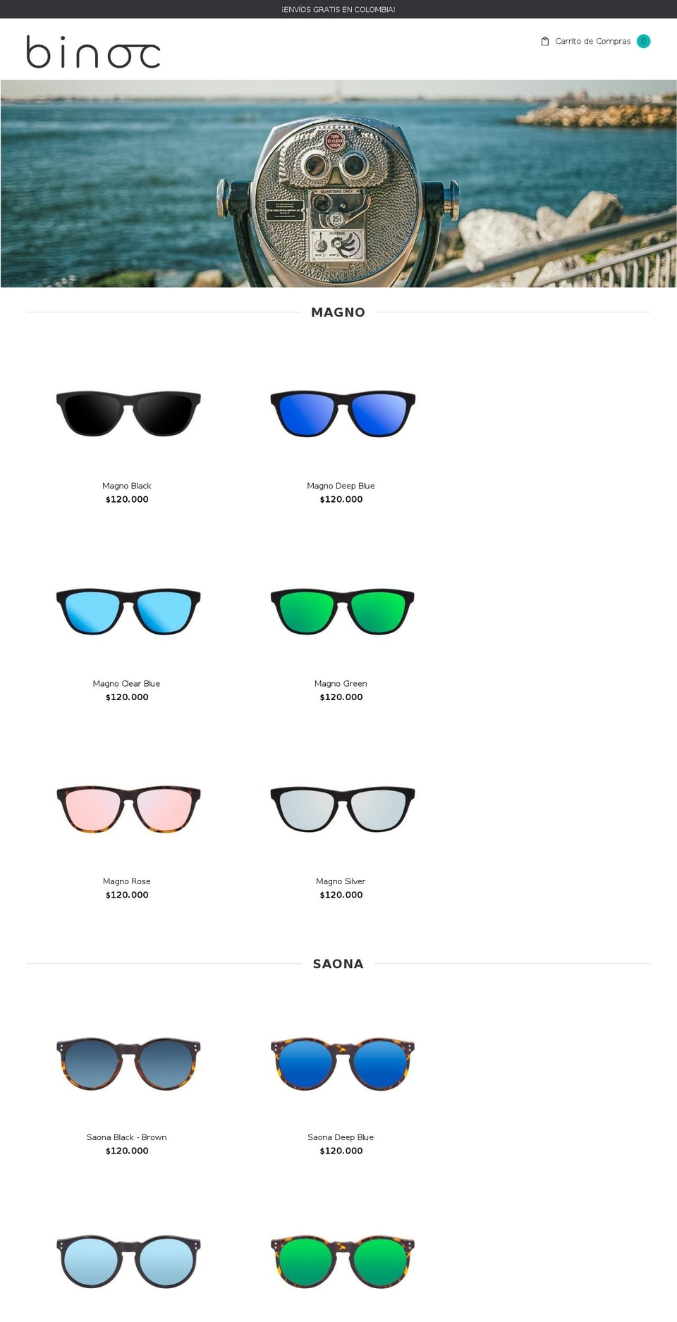 binocbrand.com shopify website screenshot