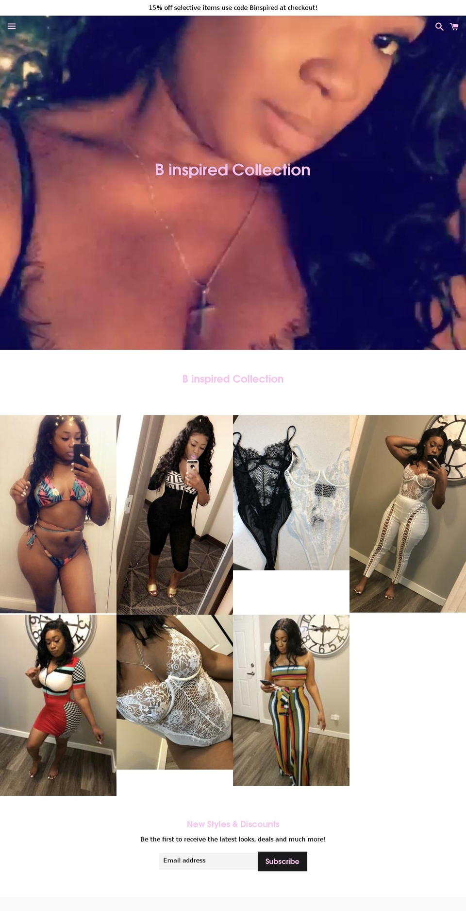 binspiredcollection.com — Shopify storefront screenshot