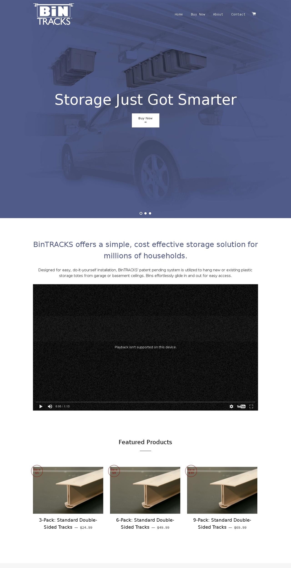 bintracks.com shopify website screenshot