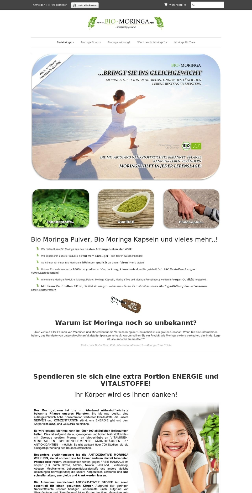 bio-moringa.net shopify website screenshot