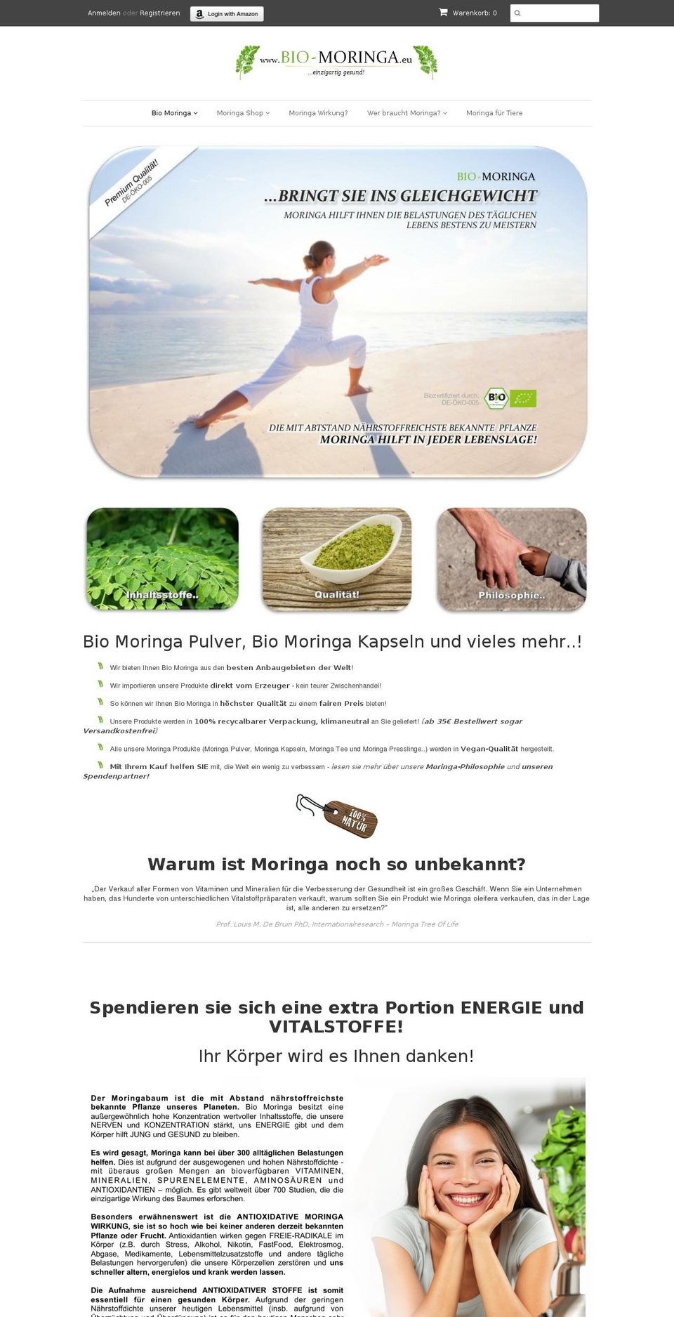 bio-moringa.org shopify website screenshot