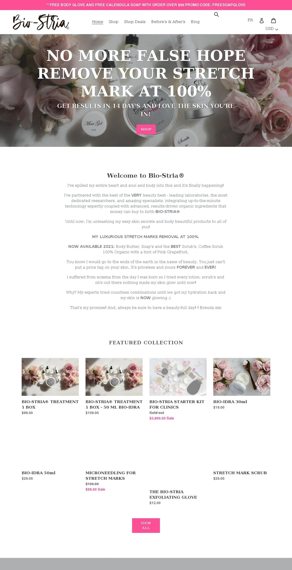 bio-stria.com shopify website screenshot