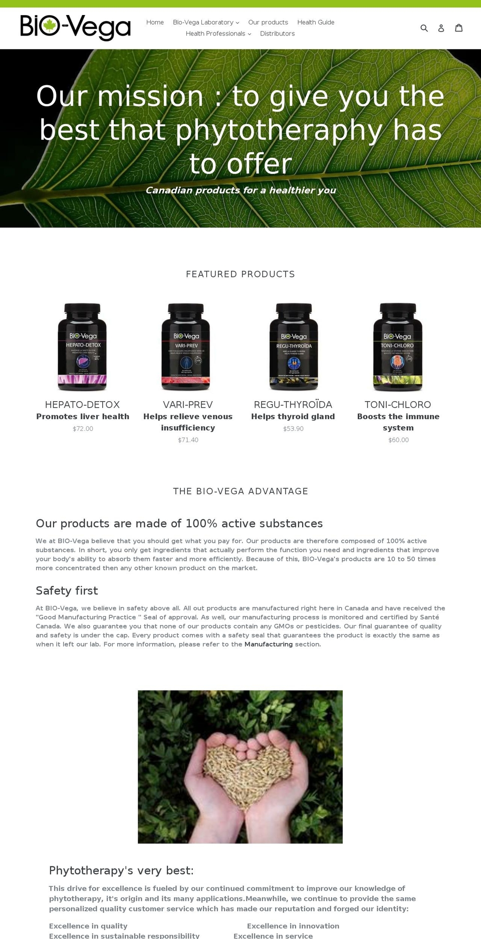 bio-vega.com — Shopify storefront screenshot