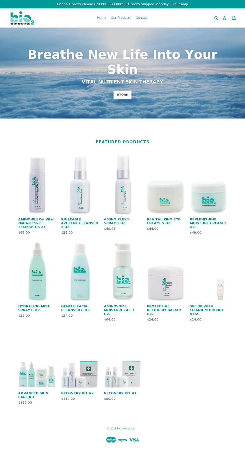 bio2products.com shopify website screenshot