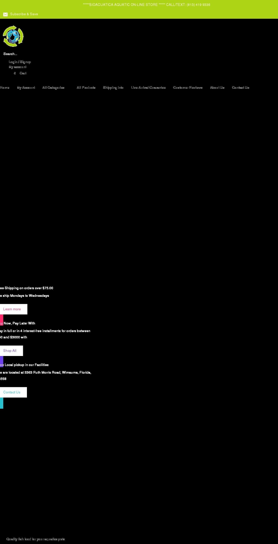 bioacuatica.com shopify website screenshot