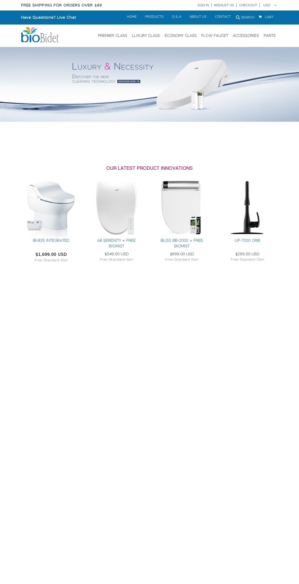 biobidet.com shopify website screenshot
