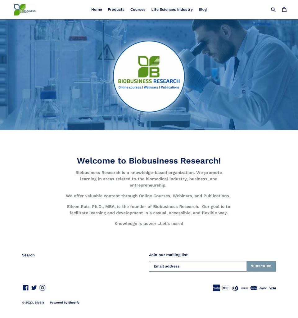 biobiz.store shopify website screenshot