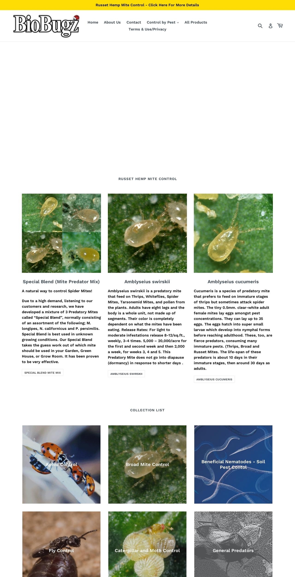 biobugz.com shopify website screenshot