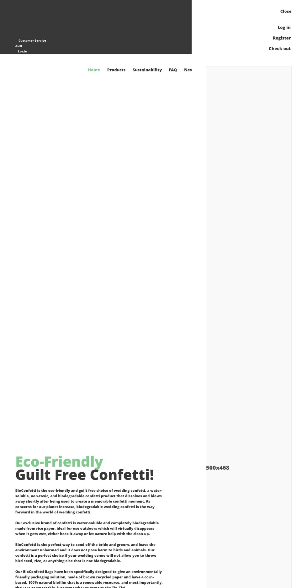 bioconfetti.com.au shopify website screenshot