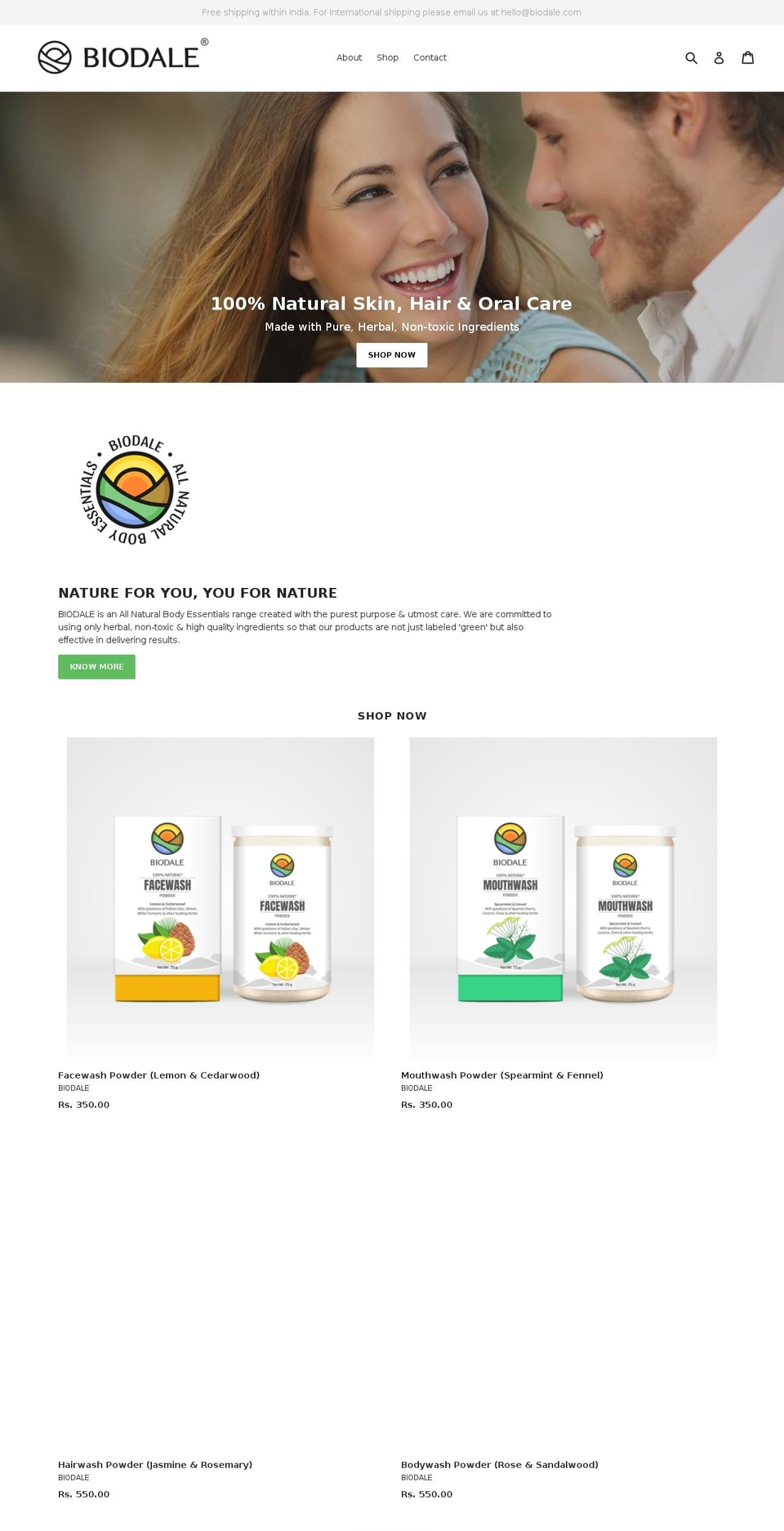 biodale.com — Shopify storefront screenshot