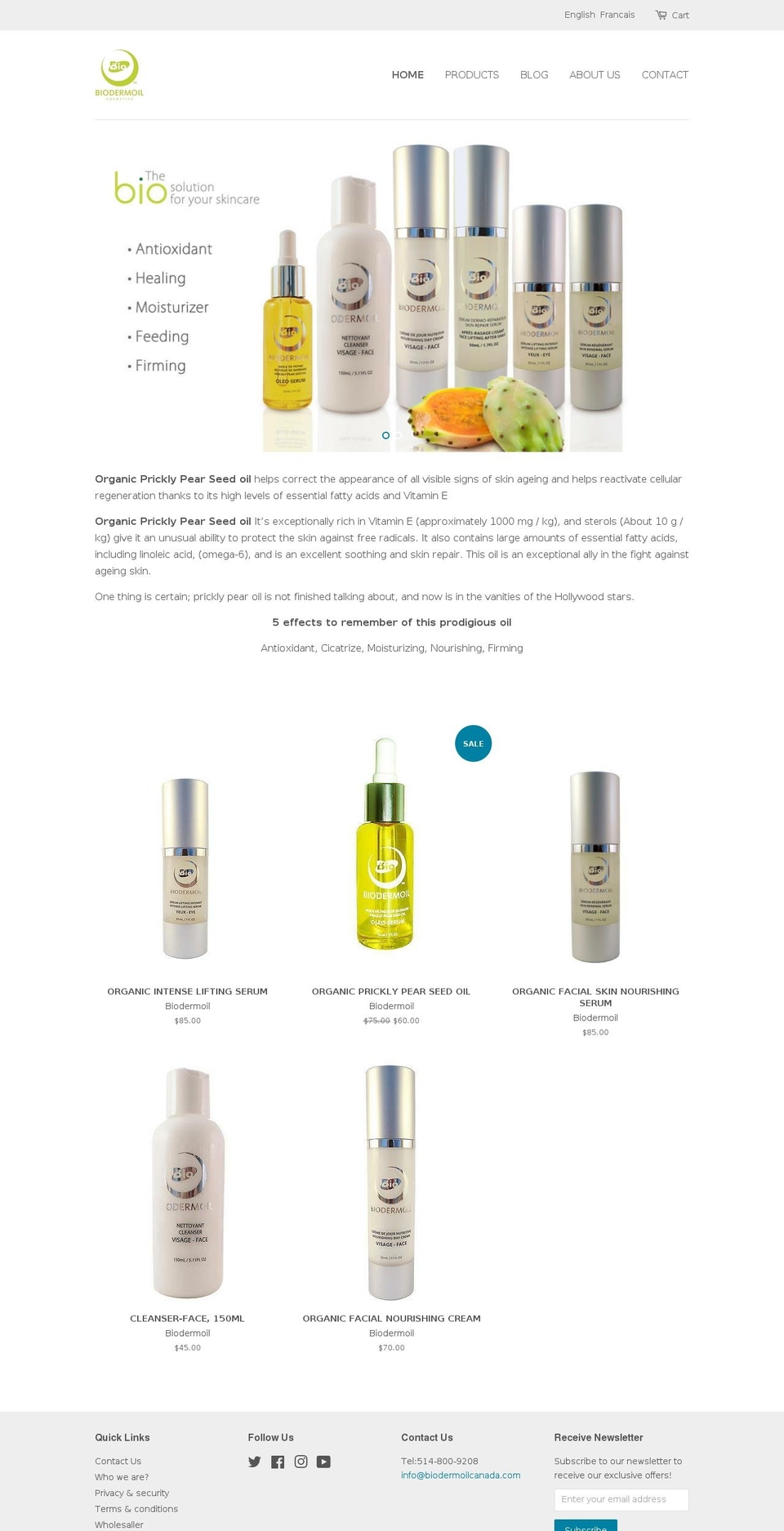 biodermoilcanada.com shopify website screenshot